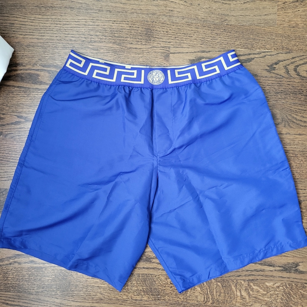 🐅Versace Blue and Gold Patterned Swimwear